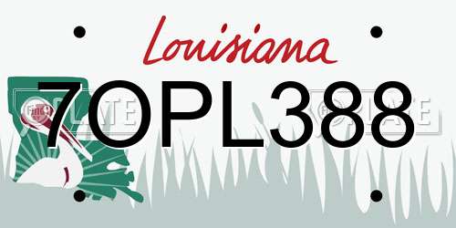 7OPL388 Louisiana License Plate