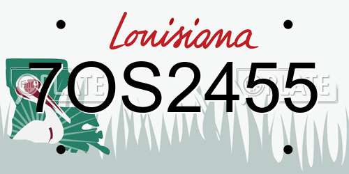 7OS2455 Louisiana License Plate