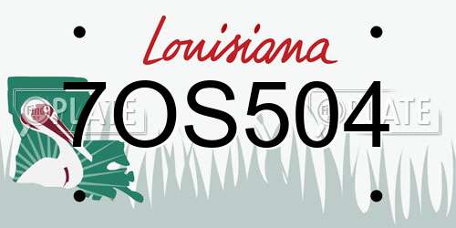 7OS504 Louisiana License Plate