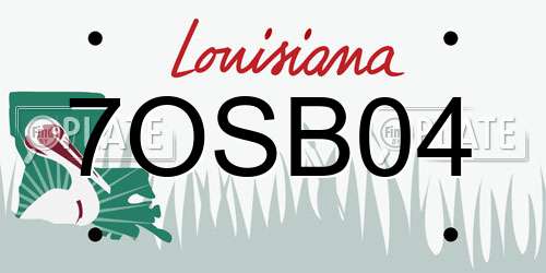 7OSB04 Louisiana License Plate
