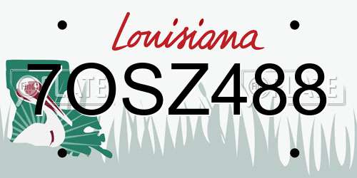 7OSZ488 Louisiana License Plate