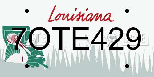 7OTE429 Louisiana License Plate