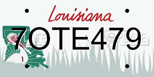 7OTE479 Louisiana License Plate