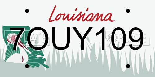 7OUY109 Louisiana License Plate