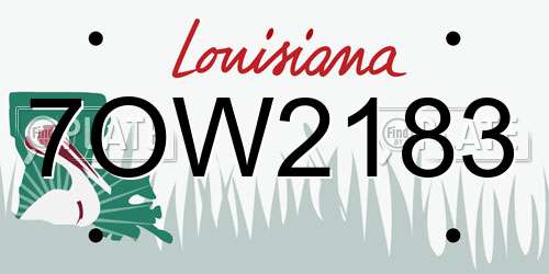 7OW2183 Louisiana License Plate