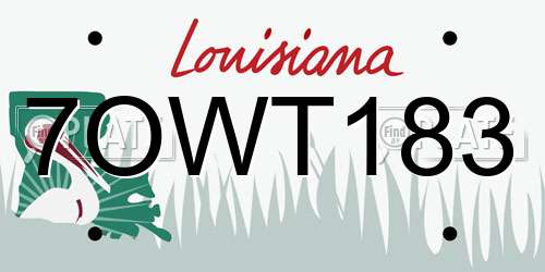 7OWT183 Louisiana License Plate