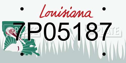 7P05187 Louisiana License Plate