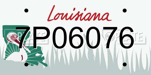 7P06076 Louisiana License Plate