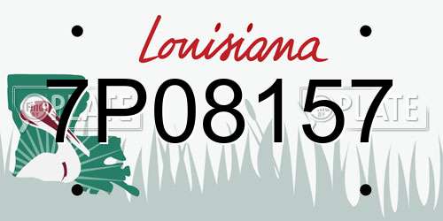 7P08157 Louisiana License Plate