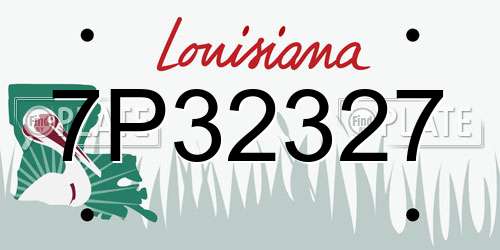 7P32327 Louisiana License Plate