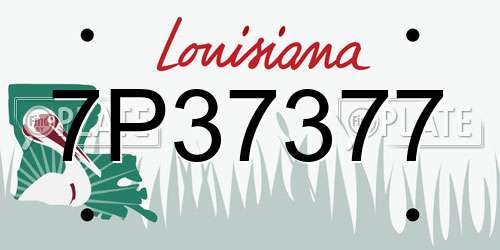 7P37377 Louisiana License Plate