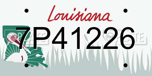 7P41226 Louisiana License Plate