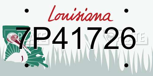 7P41726 Louisiana License Plate