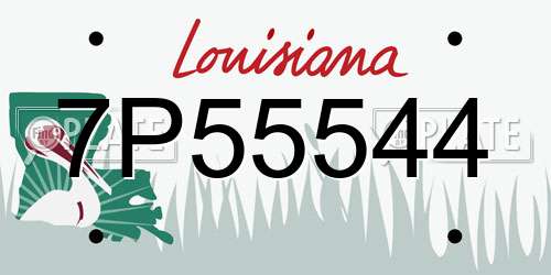 7P55544 Louisiana License Plate