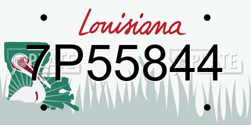 7P55844 Louisiana License Plate