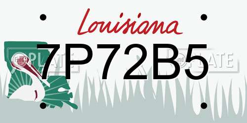 7P72B5 Louisiana License Plate