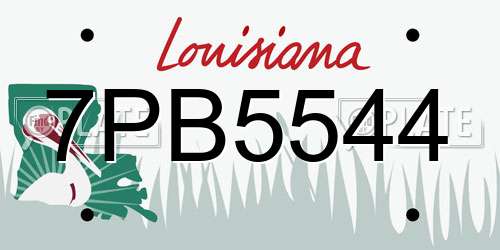 7PB5544 Louisiana License Plate