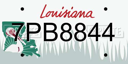 7PB8844 Louisiana License Plate