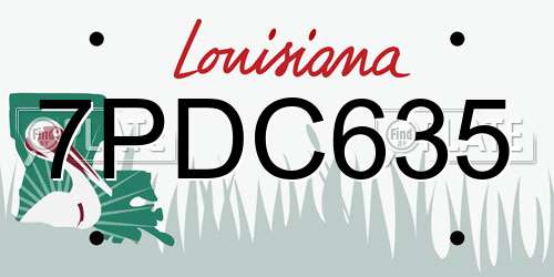 7PDC635 Louisiana License Plate