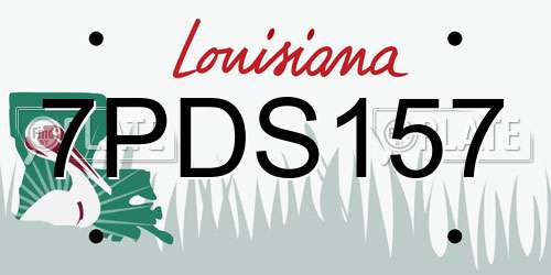 7PDS157 Louisiana License Plate