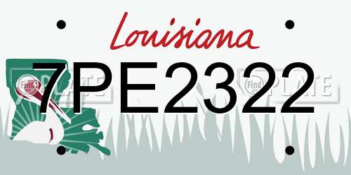 7PE2322 Louisiana License Plate