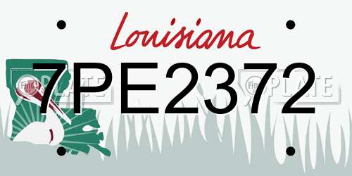 7PE2372 Louisiana License Plate