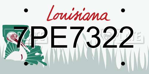 7PE7322 Louisiana License Plate