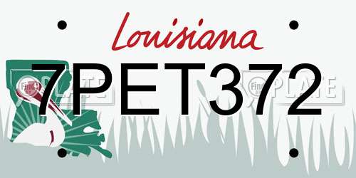 7PET372 Louisiana License Plate