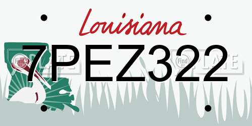 7PEZ322 Louisiana License Plate