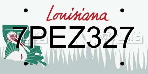 7PEZ327 Louisiana License Plate
