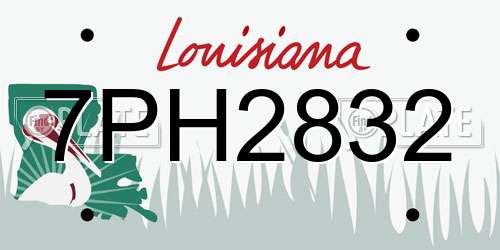7PH2832 Louisiana License Plate