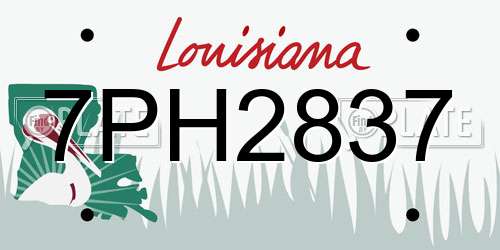 7PH2837 Louisiana License Plate