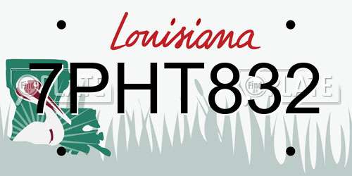 7PHT832 Louisiana License Plate