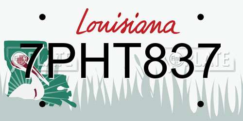 7PHT837 Louisiana License Plate
