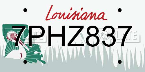 7PHZ837 Louisiana License Plate