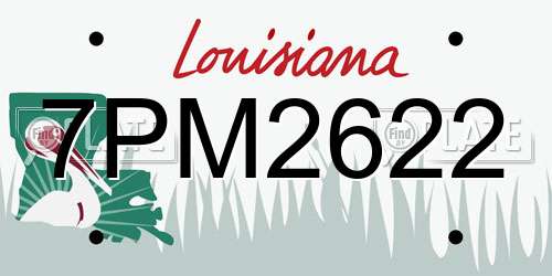 7PM2622 Louisiana License Plate