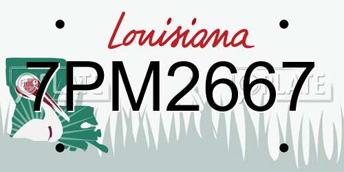 7PM2667 Louisiana License Plate