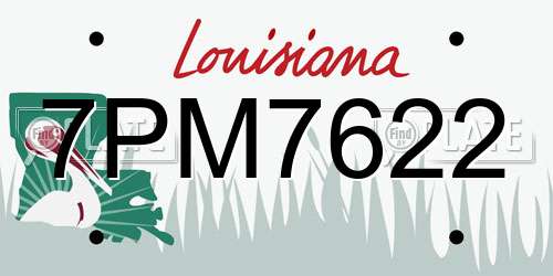 7PM7622 Louisiana License Plate