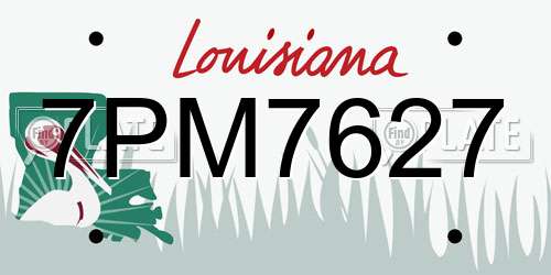 7PM7627 Louisiana License Plate