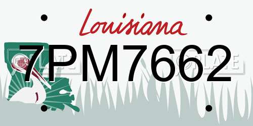 7PM7662 Louisiana License Plate