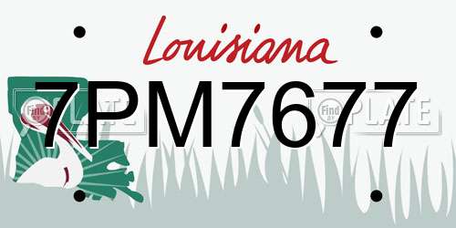 7PM7677 Louisiana License Plate