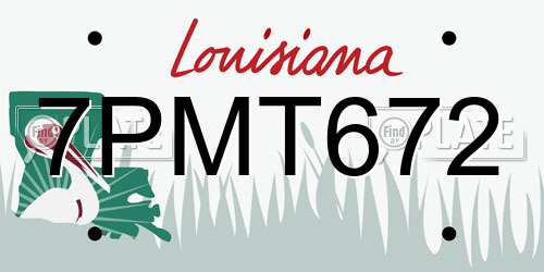 7PMT672 Louisiana License Plate