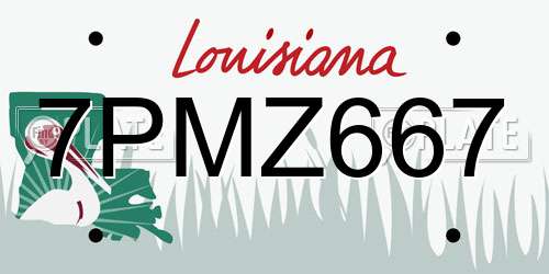 7PMZ667 Louisiana License Plate