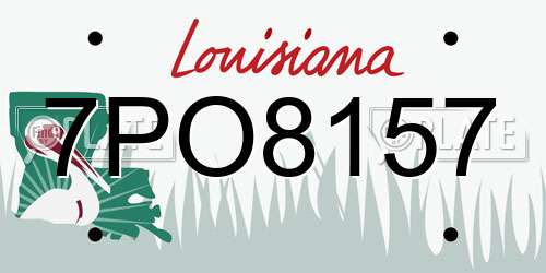 7PO8157 Louisiana License Plate