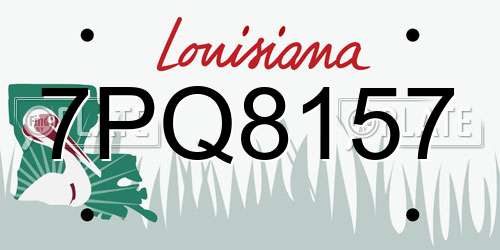 7PQ8157 Louisiana License Plate