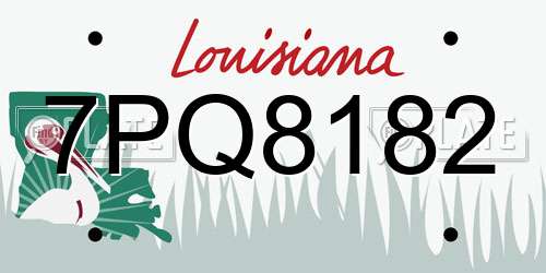 7PQ8182 Louisiana License Plate
