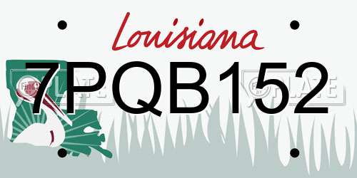 7PQB152 Louisiana License Plate
