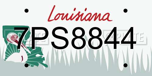 7PS8844 Louisiana License Plate