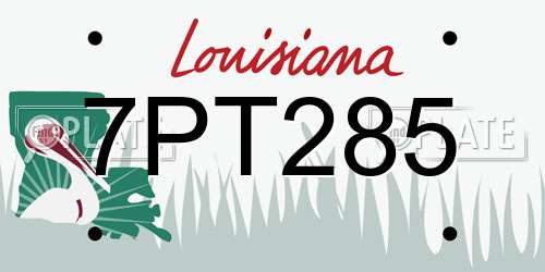 7PT285 Louisiana License Plate
