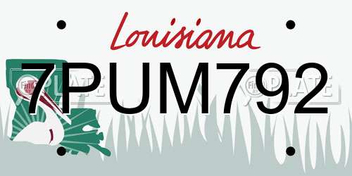 7PUM792 Louisiana License Plate